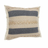 Set Of Two 20" X 20" Blue Coastal Zippered Jute Throw Pillow