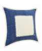 Set Of Two 20" X 20" Blue Zippered 100% Cotton Throw Pillow