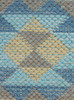 Set Of Two 18" X 18" Blue Geometric Zippered 100% Cotton Throw Pillow