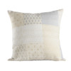 Set Of Two 20" X 20" Cream Patchwork Zippered 100% Cotton Throw Pillow