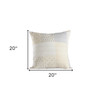 Set Of Two 20" X 20" Cream Patchwork Zippered 100% Cotton Throw Pillow