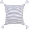 Set Of Two 20" X 20" Gray Striped Zippered 100% Cotton Throw Pillow