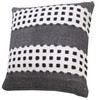 Set Of Two 20" X 20" Gray Striped Zippered 100% Cotton Throw Pillow