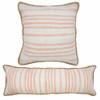 Set Of Two 20" X 20" Pink Striped Zippered 100% Cotton Throw Pillow