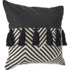 Set Of Two 20" X 20" Black Chevron Zippered 100% Cotton Throw Pillow