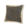 Set Of Two 20" X 20" Black Geometric Zippered Polyester And Cotton Blend Throw Pillow