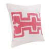 Set Of Two 20" X 20" Pink Geometric Zippered 100% Cotton Throw Pillow