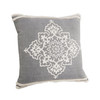 Set Of Two 24" X 24" Gray Geometric Zippered 100% Cotton Throw Pillow