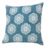 Set Of Two 20" X 20" Blue Floral Zippered 100% Cotton Throw Pillow