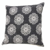 Set Of Two 20" X 20" Black Floral Zippered 100% Cotton Throw Pillow