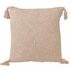 Set Of Two 20" X 20" Tan Solid Color Zippered 100% Cotton Throw Pillow