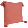 Set Of Two 20" X 20" Red Solid Color Zippered 100% Cotton Throw Pillow