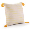 Set Of Two 20" X 20" Yellow Striped Zippered 100% Cotton Throw Pillow