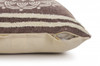 Set Of Two 20" X 20" Brown Striped Zippered 100% Cotton Throw Pillow