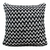 Set Of Two 20" X 20" Black Chevron Zippered Polyester Throw Pillow