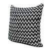 Set Of Two 20" X 20" Black Chevron Zippered Polyester Throw Pillow