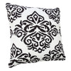 Set Of Two 20" X 20" White Damask Zippered 100% Cotton Throw Pillow