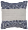 Set Of Two 18" X 18" White Striped Zippered 100% Cotton Throw Pillow