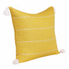 Set Of Two 20" X 20" Yellow Striped Zippered Linen Throw Pillow