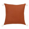 Set Of Two 20" X 20" Orange Striped Zippered Linen Throw Pillow