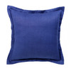 Set Of Two 20" X 20" Blue Solid Color Zippered Linen Throw Pillow