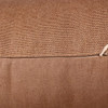 Set Of Two 20" X 20" Brown Solid Color Zippered Linen Throw Pillow