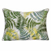 Set Of Two 14" X 20" Green Floral Zippered Polyester Throw Pillow