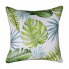 Set Of Two 20" X 20" Green Floral Zippered Polyester Throw Pillow