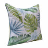 Set Of Two 20" X 20" Green Floral Zippered Polyester Throw Pillow