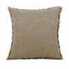 Set Of Two 20" X 20" Tan Solid Color Zippered Linen Throw Pillow