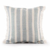 Set Of Two 20" X 20" Blue Striped Zippered Polyester Throw Pillow