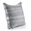 Set Of Two 20" X 20" Blue Striped Zippered Polyester Throw Pillow