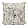 Set Of Two 30" X 30" White Geometric Zippered 100% Cotton Throw Pillow