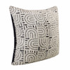 Set Of Two 30" X 30" White Geometric Zippered 100% Cotton Throw Pillow