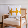 Set Of Two 20" X 20" Yellow Diamond Zippered 100% Cotton Throw Pillow