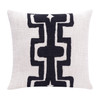 Set Of Two 24" X 24" Black Geometric Zippered 100% Cotton Throw Pillow