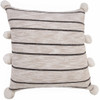 Set Of Two 20" X 20" Tan Striped Zippered Jute Throw Pillow