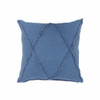 Set Of Two 18" X 18" Blue Solid Color Zippered 100% Cotton Throw Pillow