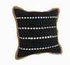 Set Of Two 18" X 18" Black Striped Zippered 100% Cotton Throw Pillow