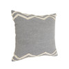 Set Of Two 20" X 20" Gray Chevron Zippered 100% Cotton Throw Pillow