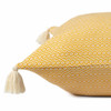 Set Of Two 18" X 18" Yellow Geometric Zippered 100% Cotton Throw Pillow