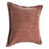 Set Of Two 24" X 24" Brown Solid Color Zippered 100% Cotton Throw Pillow