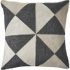 Set Of Two 20" X 20" Gray Geometric Zippered 100% Wool Throw Pillow