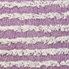 Set Of Two 20" X 20" Purple Striped Zippered 100% Cotton Throw Pillow
