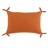 Set Of Two 16" X 24" Orange Solid Color Zippered 100% Cotton Throw Pillow