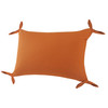 Set Of Two 16" X 24" Orange Solid Color Zippered 100% Cotton Throw Pillow