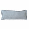 Set Of Two 14" X 36" Gray Solid Color Zippered 100% Cotton Throw Pillow