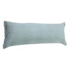 Set Of Two 14" X 36" Blue Solid Color Zippered 100% Cotton Throw Pillow