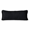 Set Of Two 14" X 36" Black Solid Color Zippered 100% Cotton Throw Pillow
