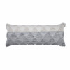 Set Of Two 14" X 36" Gray Geometric Zippered 100% Cotton Throw Pillow